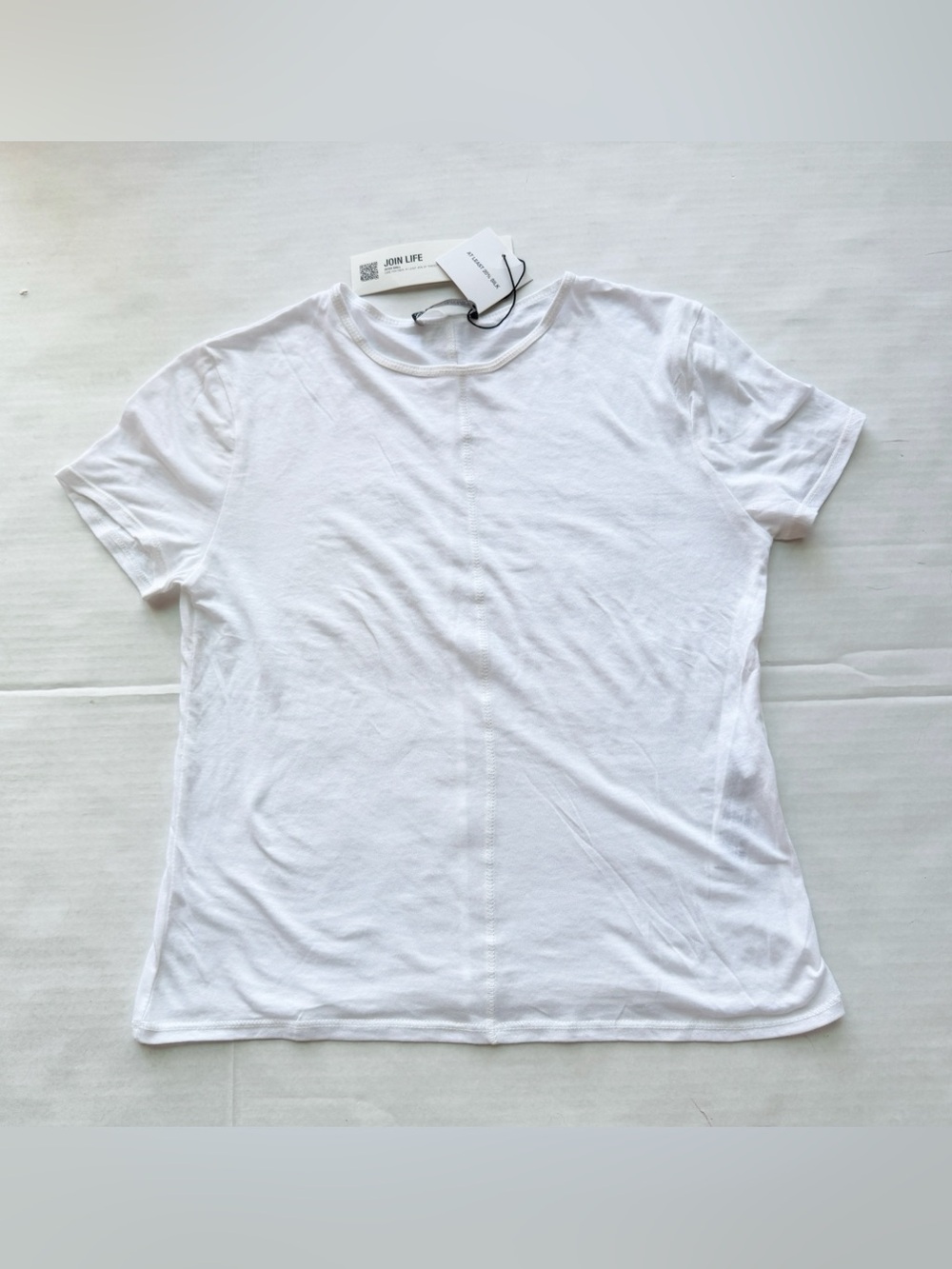 Zara New ‘Join Life’ Silk Blend White T-Shirt size S NWT